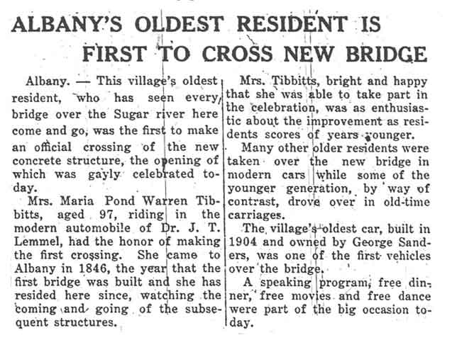 Albany's Oldest Resident is First to Cross New Bridge